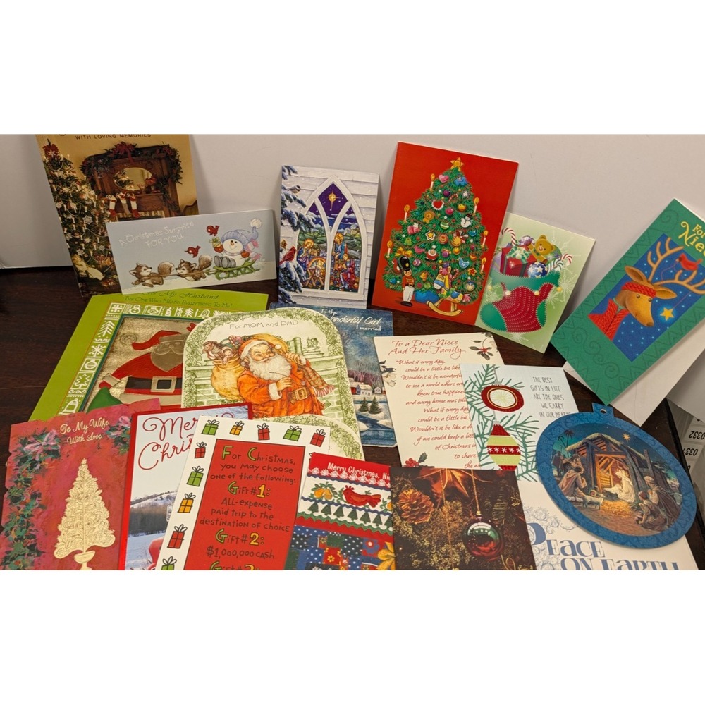 Vintage to Modern Christmas Greeting Cards Lot Ephemera Junk Journal Craft Decor